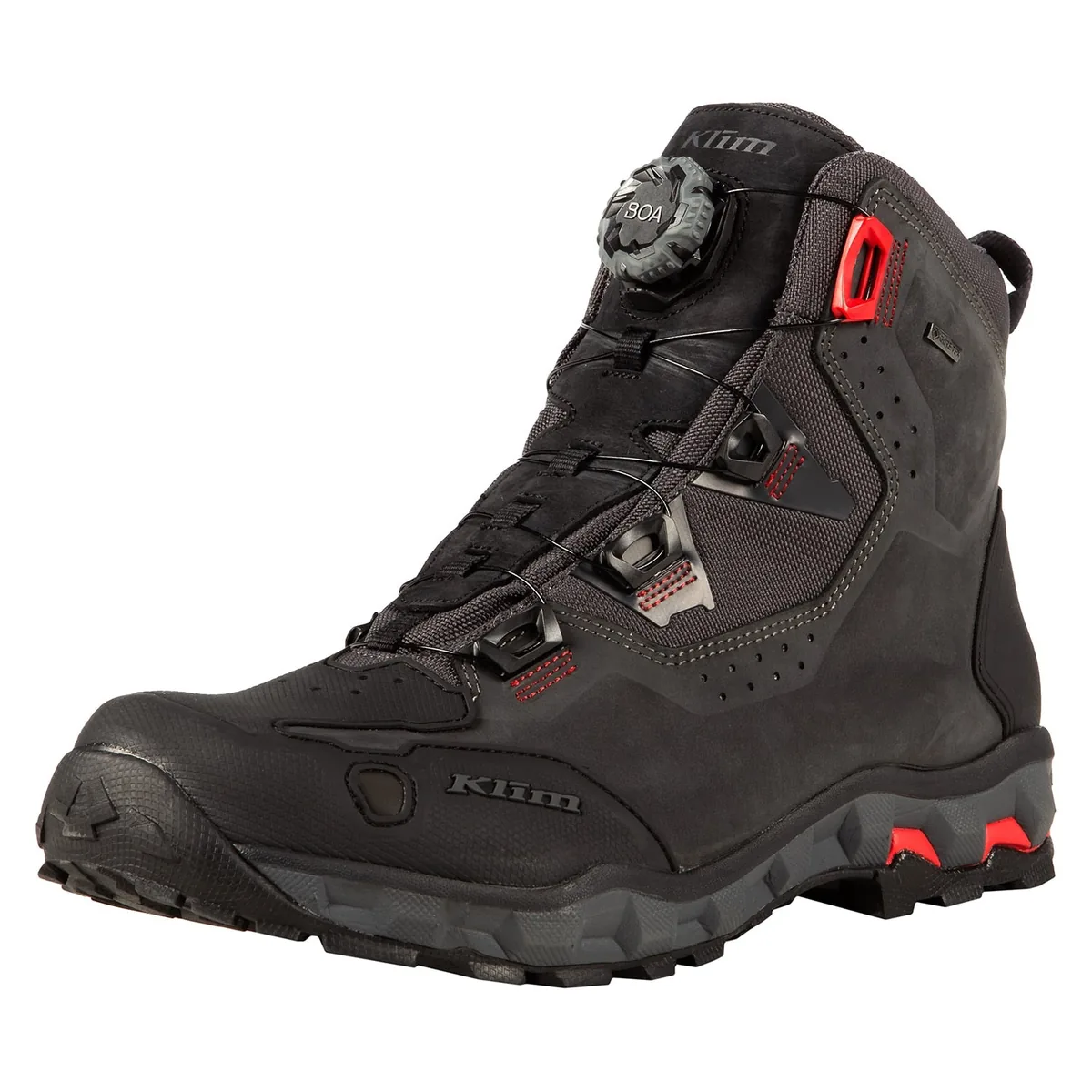 נעל רכיבה KLIM Outlander GTX בגוון אפור כהה ואדום נעל רכיבה קליים KLIM Outlander GTX בגוון אפור כהה ואדום