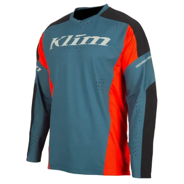 סט חולצה ומכנסי שטח קליים KLIM XC Pro בגוון כחול פטרול ואדום