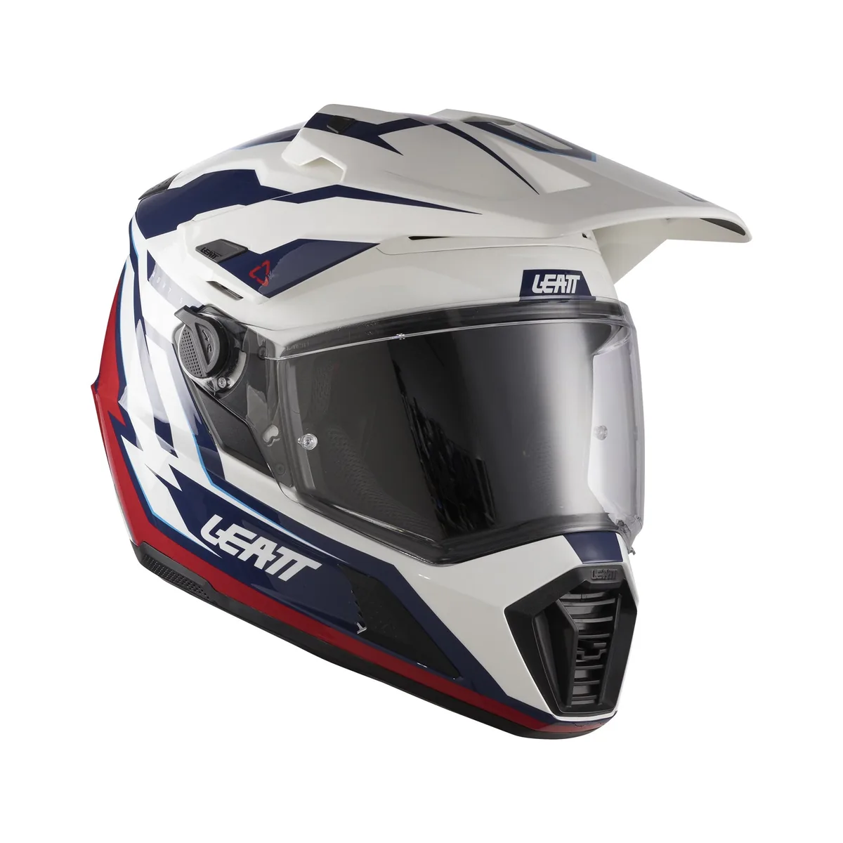 קסדת אדוונצ׳ר LEATT ADV 7.5 בצבע לבן כחול אדום קסדת אדוונצ׳ר ליט LEATT ADV 7.5 בצבע לבן כחול אדום