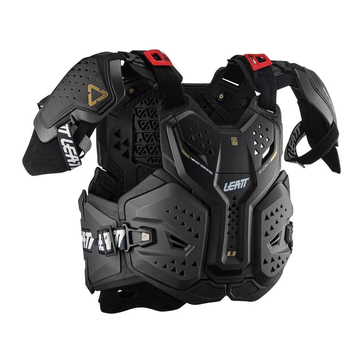 מגן חזה LEATT Chest Protector 6.5 Pro בצבע שחור גרפיט מגן חזה LEATT 6.5 Pro גרפיט – רמה 2, כיסוי מלא