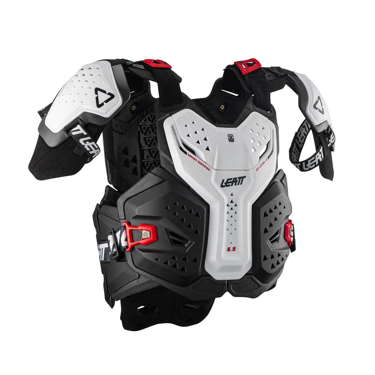 מגן חזה LEATT Chest Protector 6.5 Pro בצבע לבן מגן חזה ליט LEATT Chest Protector 6.5 Pro בצבע לבן