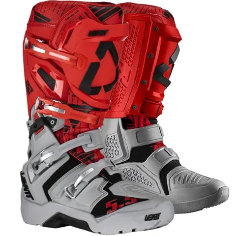 מגפי רכיבת שטח ליט LEATT GPX 5.5 FlexLock בצבע אדום אפור