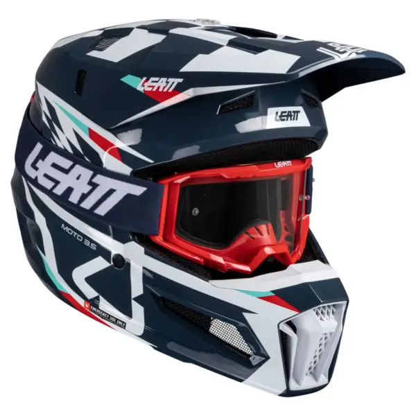 קסדת שטח ליט LEATT Moto 3.5 בצבע כחול לבן (V25)