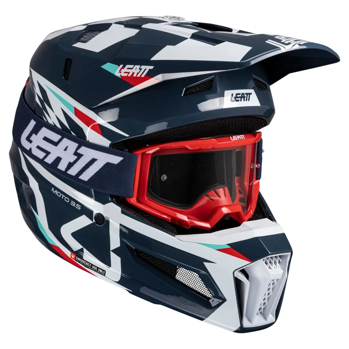 קסדת שטח LEATT Moto 3.5 בצבע כחול לבן (V25) קסדת שטח ליט LEATT Moto 3.5 בצבע כחול לבן (V25)