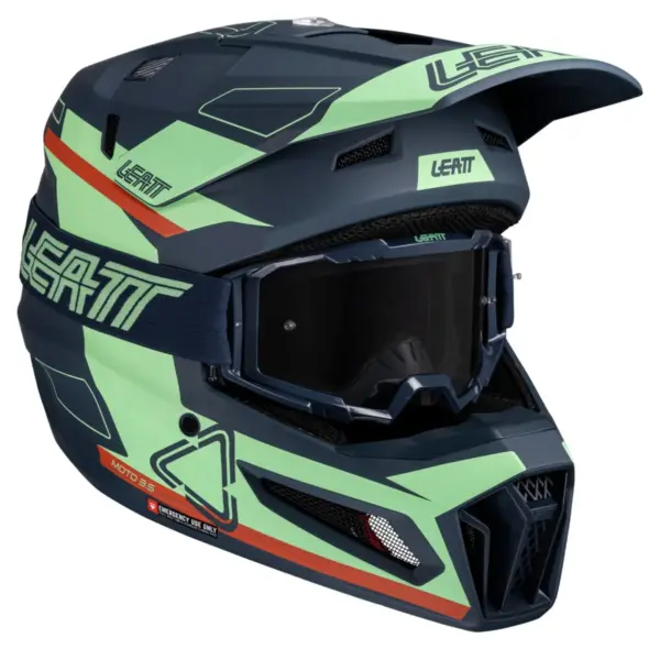 קסדת שטח ליט LEATT Moto 3.5 בצבע מאצ׳ה ירוק כחול (V25)