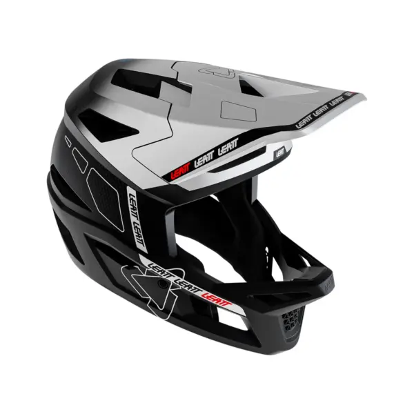קסדת אופניים מלאה ליט LEATT MTB Gravity 6.0 Carbon בצבע שחור לבן
