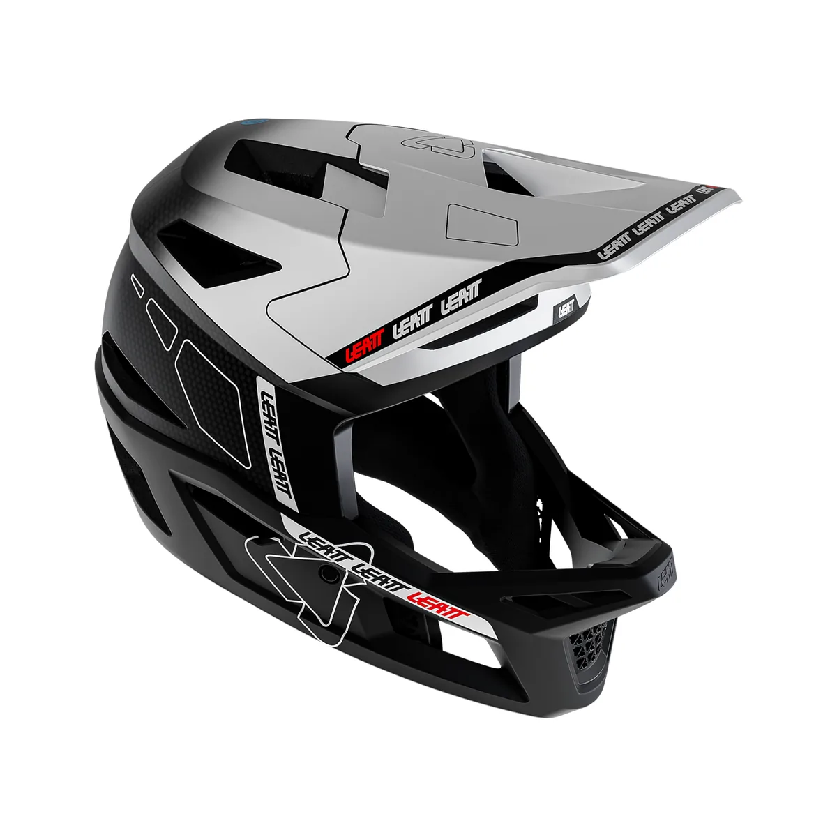 קסדת אופניים מלאה LEATT MTB Gravity 6.0 Carbon בצבע שחור לבן קסדת אופניים מלאה ליט LEATT MTB Gravity 6.0 Carbon בצבע שחור לבן