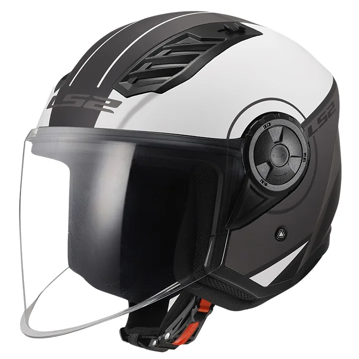 קסדה פתוחה LS2 Airflow II בצבע לבן-אפור מבריק קסדה פתוחה אל אס 2 LS2 Airflow II בצבע לבן-אפור מבריק
