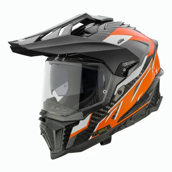 קסדת אדוונצ'ר קרבון אל אס 2 LS2 Explorer Carbon בצבע קרבון שחור-כתום מבריק