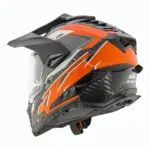 קסדת אדוונצ'ר קרבון אל אס 2 LS2 Explorer Carbon MX701 קרבון שחור-כתום מבריק (KTM Replica) – תמונה 2