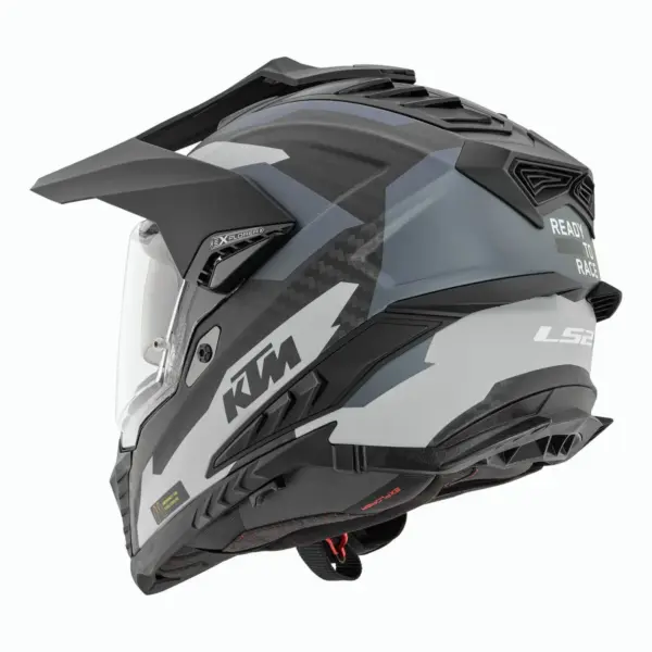 קסדת אדוונצ'ר קרבון אל אס 2 LS2 Explorer Carbon MX701 קרבון שחור מט (KTM Replica) – תמונה 2