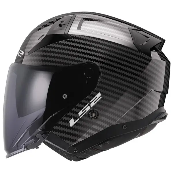 קסדה פתוחה קרבון אל אס 2 LS2 Infinity II Carbon OF603 קרבון מבריק – תמונה 2