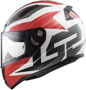 קסדה מלאה אל אס 2 LS2 Rapid II FF353 לבן-אדום (Grid) – תמונה 2