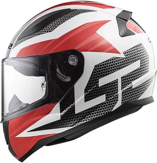 קסדה מלאה אל אס 2 LS2 Rapid II FF353 לבן-אדום (Grid) – תמונה 2