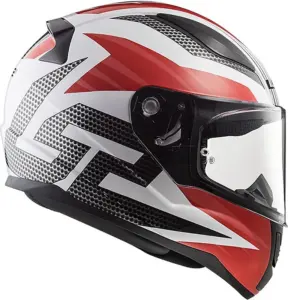 קסדה מלאה אל אס 2 LS2 Rapid II FF353 לבן-אדום (Grid) – תמונה 3