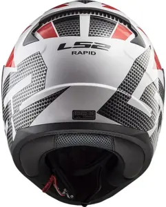 קסדה מלאה אל אס 2 LS2 Rapid II FF353 לבן-אדום (Grid) – תמונה 5