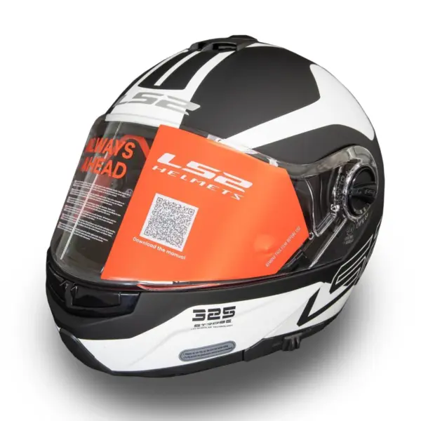 קסדה נפתחת אל אס 2 LS2 Strobe בצבע שחור-לבן