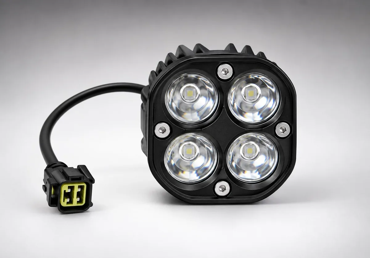 פנס LED מרובע ל-Sur-Ron Light Bee – 4 נורות עם תושבת פנס LED מרובע ל-Sur-Ron Light Bee – 4 נורות עם תושבת