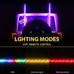 מוט תאורת לד RGB גמיש לרכב ולשטח עם שלט ואפליקציה | 45/60/90 ס"מ – תמונה 2