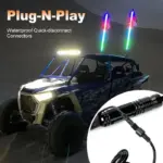 מוט תאורת לד RGB גמיש לרכב ולשטח עם שלט ואפליקציה | 45/60/90 ס"מ – תמונה 3