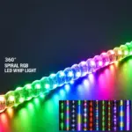 מוט תאורת לד RGB גמיש לרכב ולשטח עם שלט ואפליקציה | 45/60/90 ס"מ – תמונה 5