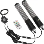 זוג מוטות לד RGB ספירלה גמיש לרכב ולשטח עם שלט ואפליקציה | 60/40 ס"מ – תמונה 2