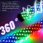 זוג מוטות לד RGB ספירלה גמיש לרכב ולשטח עם שלט ואפליקציה | 60/40 ס"מ – תמונה 4