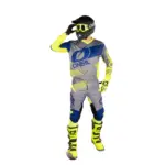 חליפת רכיבה לילדים אוניל O'NEAL Element Factor אפור-כחול-צהוב ניאון