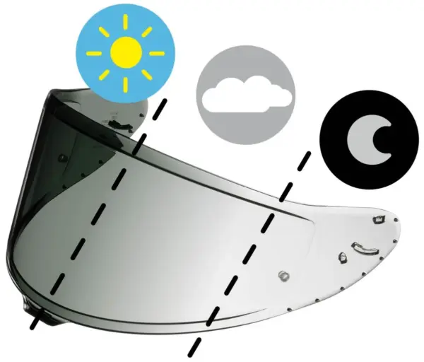 משקף שואי SHOEI CWR-F2PN בגוון פוטוכרומי מתכהה