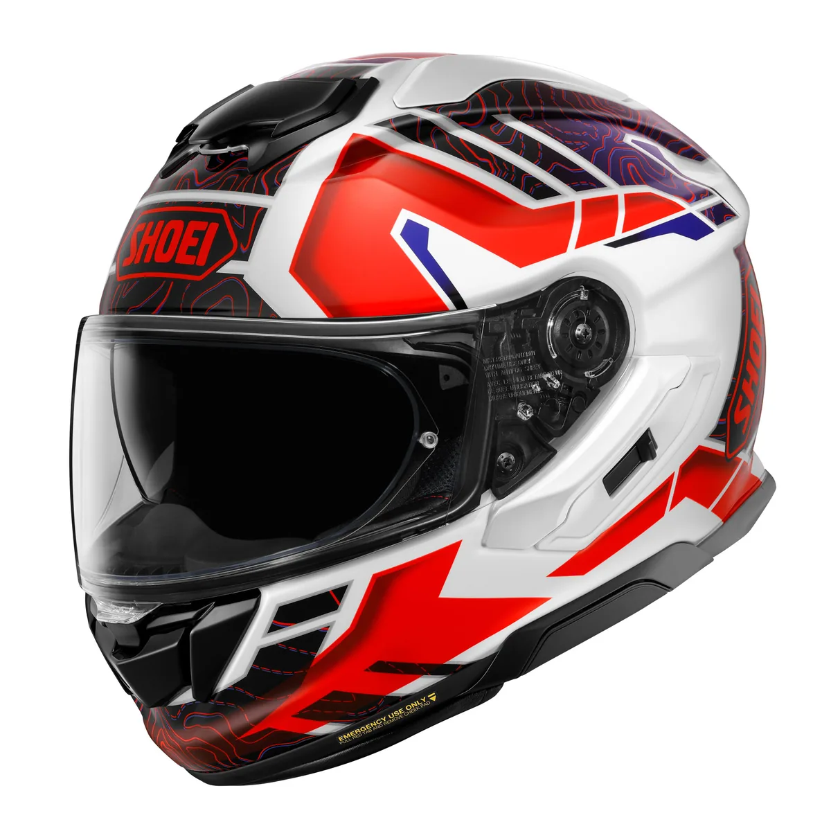 קסדת כביש מלאה SHOEI GT-Air 3 בגוון אדום/כחול/לבן קסדת SHOEI GT-Air 3 Hike TC-10 – אדום/כחול/לבן