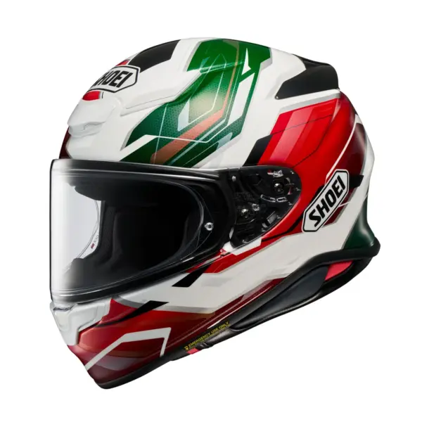 קסדת כביש מלאה שואי SHOEI NXR2 בגוון אדום/ירוק/לבן
