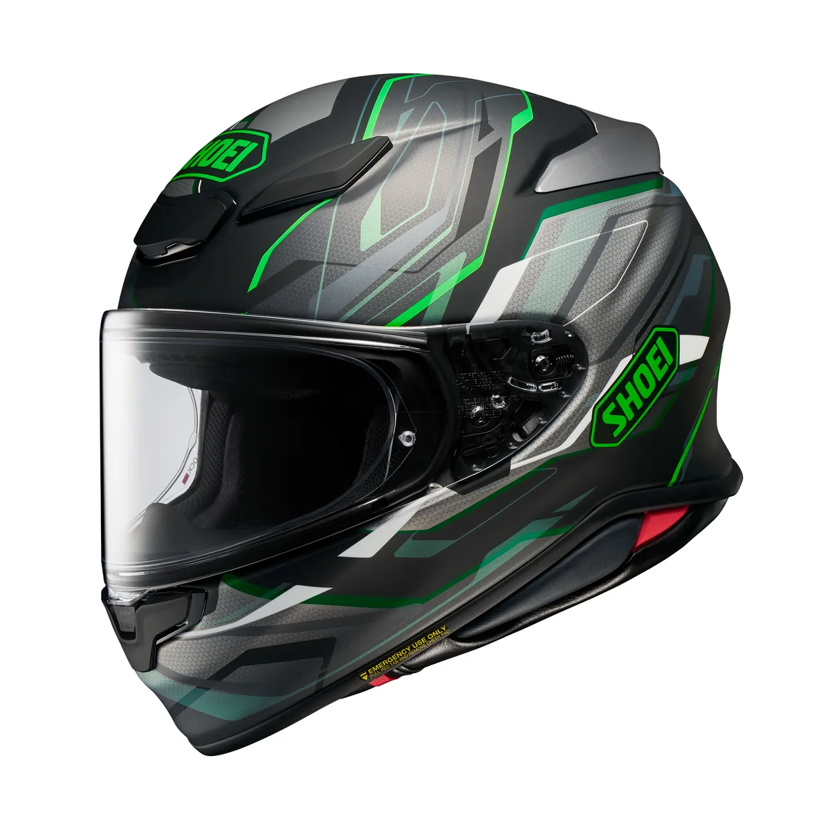 קסדת כביש מלאה SHOEI NXR2 בגוון שחור/אפור/ירוק קסדת כביש מלאה שואי SHOEI NXR2 בגוון שחור/אפור/ירוק