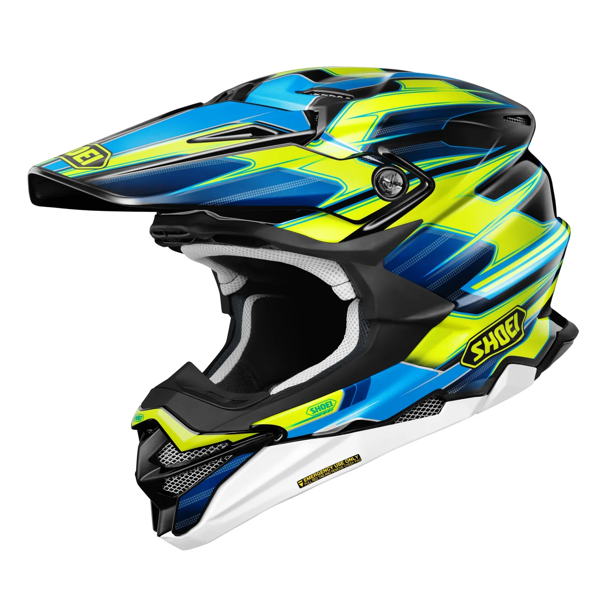 קסדת שטח SHOEI VFX-WR 06 בגוון צהוב/כחול/לבן קסדת שטח שואי SHOEI VFX-WR 06 בגוון צהוב/כחול/לבן